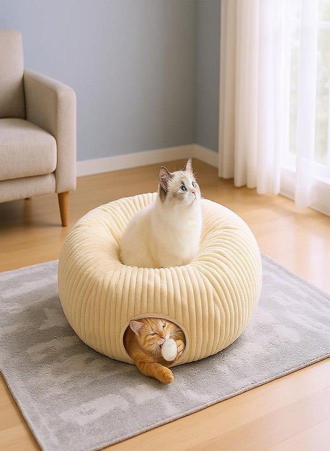 MOYMO Cat Tunnel Bed with 40 Cat Toys, Collapsible Play Tunnel for Indoor Cats, Cat Tube for Kitten Puppy - Image 4